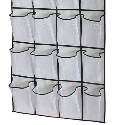 Over The Door Shoe Organizer Hanging Storage Bag Shoe Storage Door Hanger with 24 Mesh Pockets