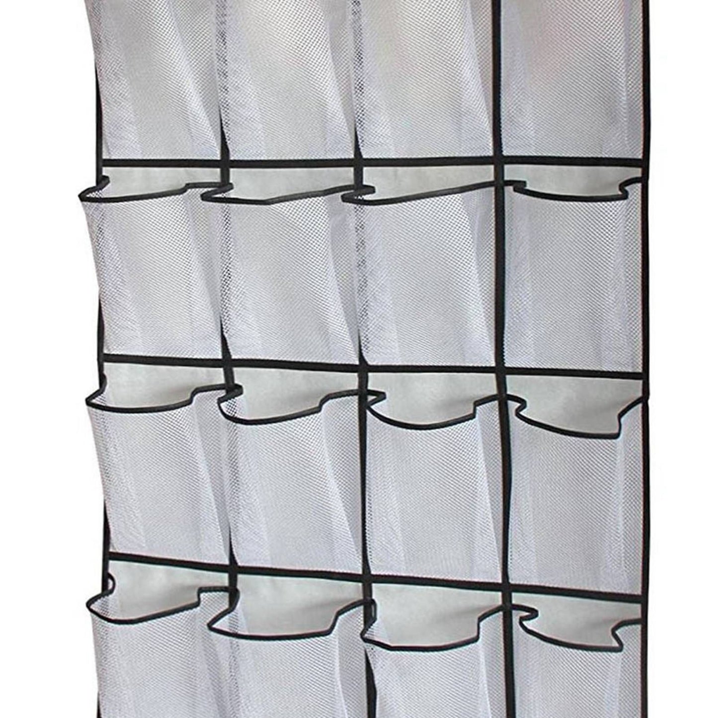 Over The Door Shoe Organizer Hanging Storage Bag Shoe Storage Door Hanger with 24 Mesh Pockets