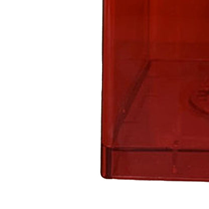 Clear Money Saving Bank Building Block Design Rectangular Transparent Coin Saving Box for Kids Boys Girls Red 8.9x8.9x9.2cm / 3.5x3.5x3.6in