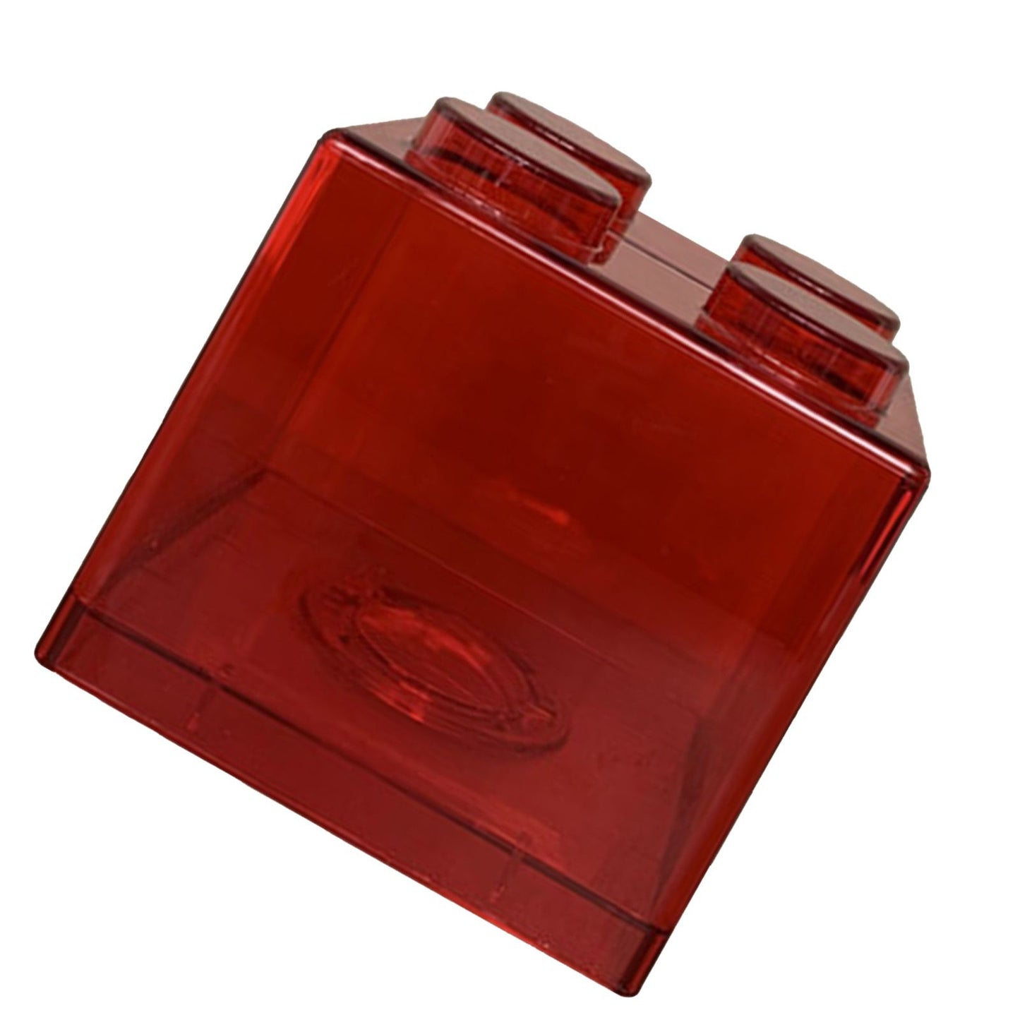 Clear Money Saving Bank Building Block Design Rectangular Transparent Coin Saving Box for Kids Boys Girls Red 8.9x8.9x9.2cm / 3.5x3.5x3.6in