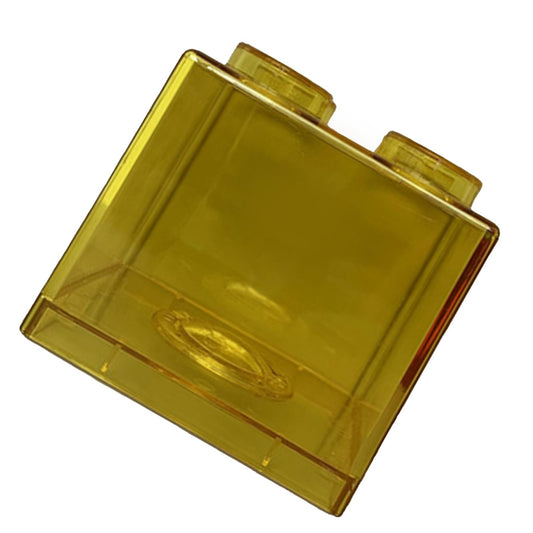 Clear Money Saving Bank Building Block Design Rectangular Transparent Coin Saving Box for Kids Boys Girls Yellow 8.9x8.9x9.2cm / 3.5x3.5x3.6in