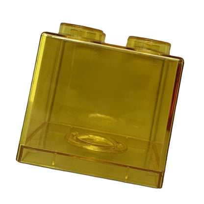 Clear Money Saving Bank Building Block Design Rectangular Transparent Coin Saving Box for Kids Boys Girls Yellow 8.9x8.9x9.2cm / 3.5x3.5x3.6in