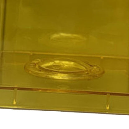 Clear Money Saving Bank Building Block Design Rectangular Transparent Coin Saving Box for Kids Boys Girls Yellow 8.9x8.9x9.2cm / 3.5x3.5x3.6in