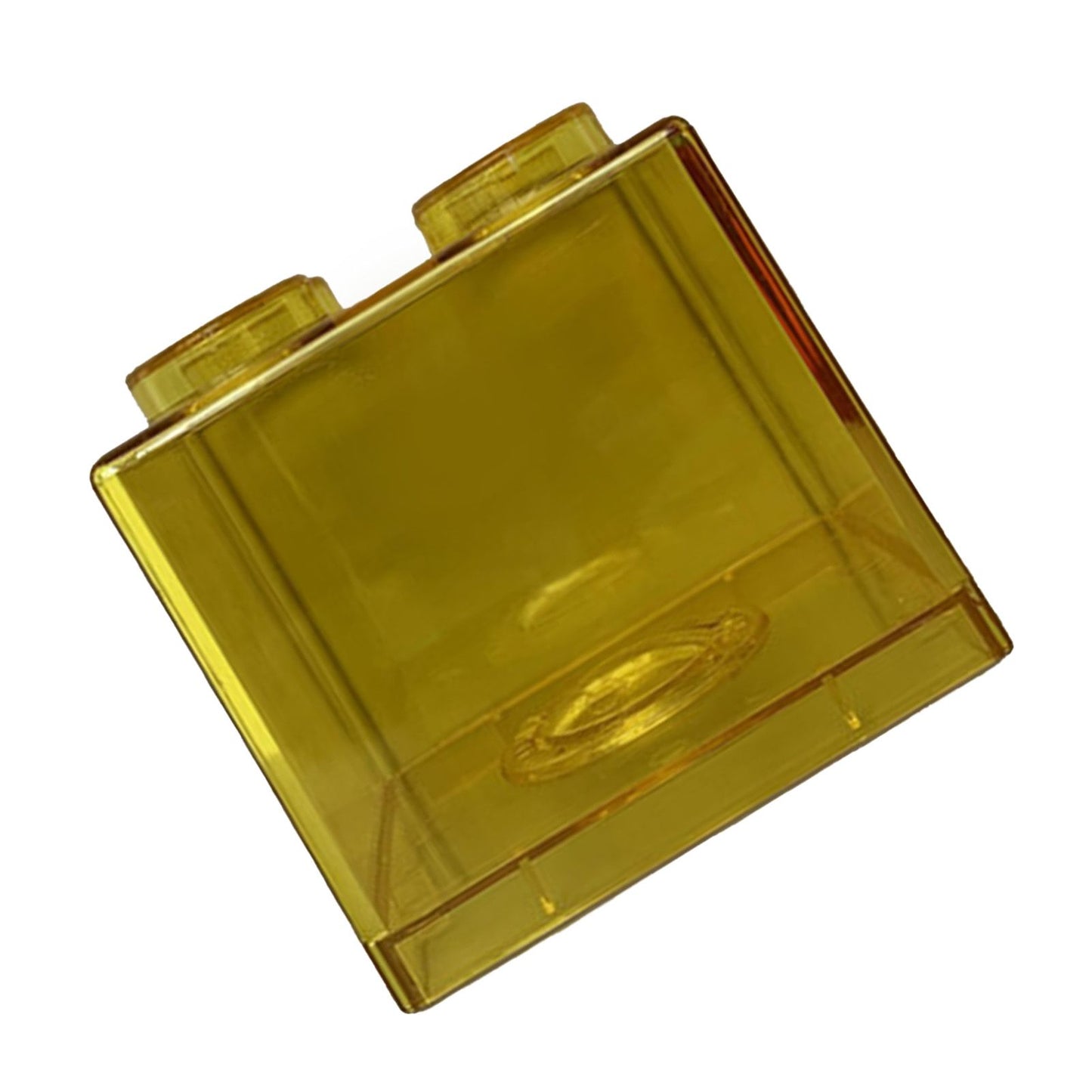 Clear Money Saving Bank Building Block Design Rectangular Transparent Coin Saving Box for Kids Boys Girls Yellow 8.9x8.9x9.2cm / 3.5x3.5x3.6in