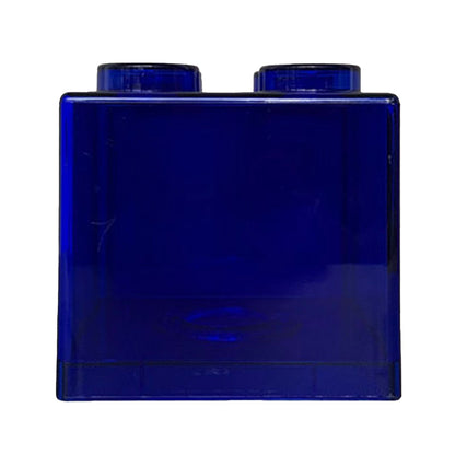 Clear Money Saving Bank Building Block Design Rectangular Transparent Coin Saving Box for Kids Boys Girls Blue 8.9x8.9x9.2cm / 3.5x3.5x3.6in