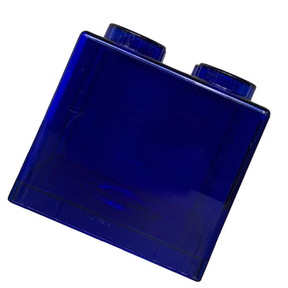 Clear Money Saving Bank Building Block Design Rectangular Transparent Coin Saving Box for Kids Boys Girls Blue 8.9x8.9x9.2cm / 3.5x3.5x3.6in