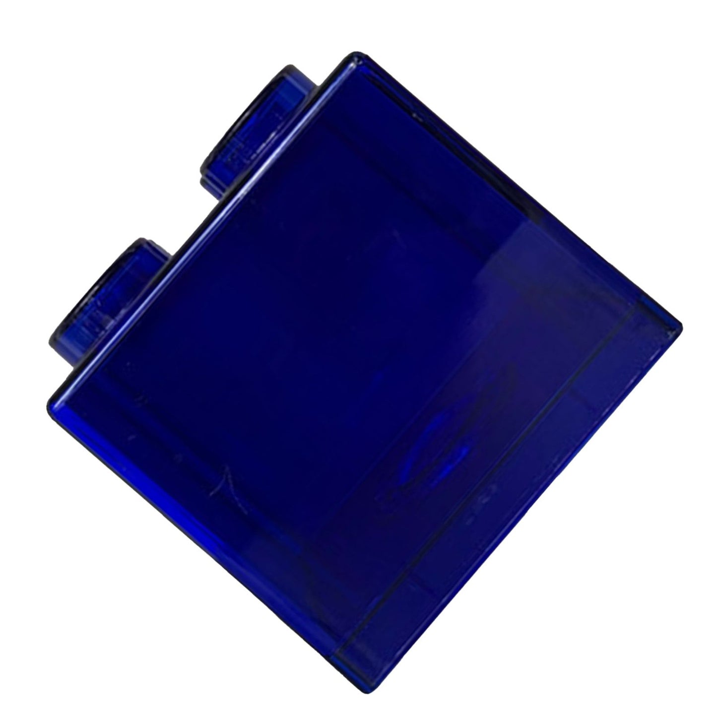 Clear Money Saving Bank Building Block Design Rectangular Transparent Coin Saving Box for Kids Boys Girls Blue 8.9x8.9x9.2cm / 3.5x3.5x3.6in