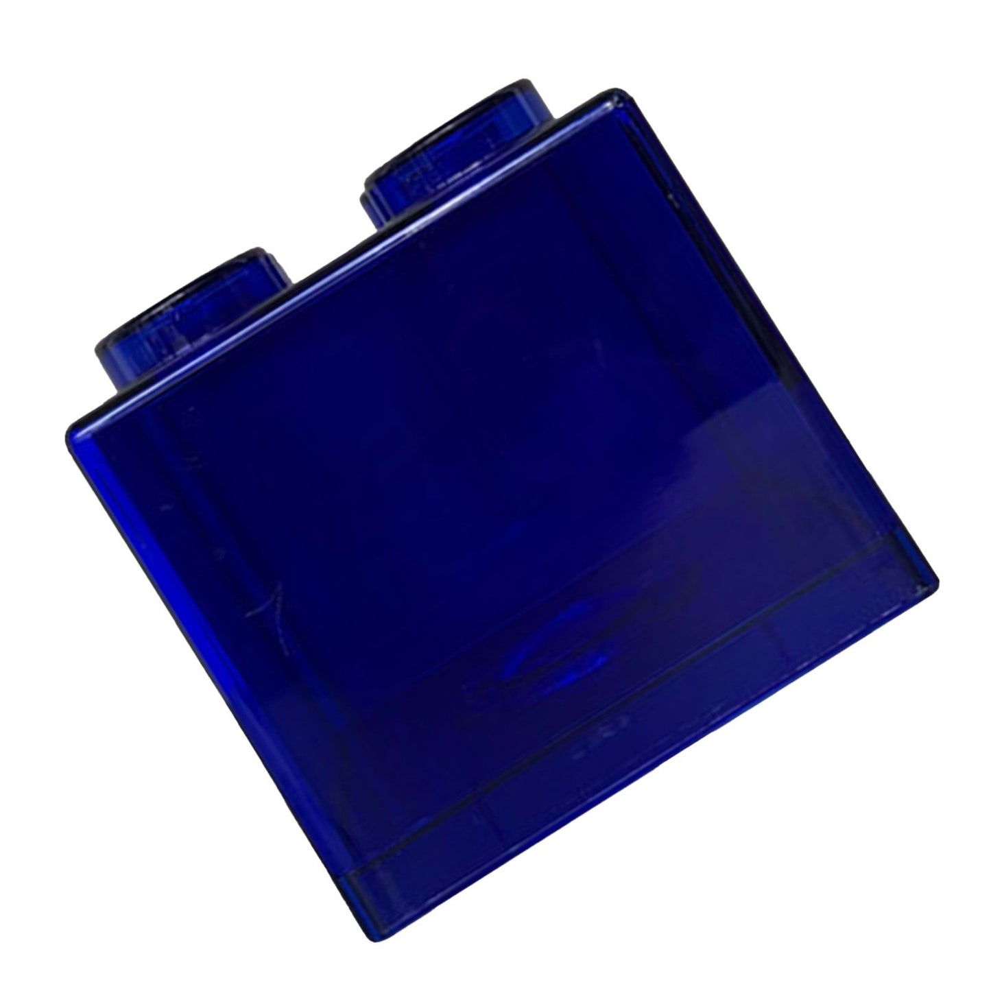 Clear Money Saving Bank Building Block Design Rectangular Transparent Coin Saving Box for Kids Boys Girls Blue 8.9x8.9x9.2cm / 3.5x3.5x3.6in