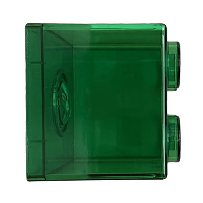 Clear Money Saving Bank Building Block Design Rectangular Transparent Coin Saving Box for Kids Boys Girls Green 8.9x8.9x9.2cm / 3.5x3.5x3.6in