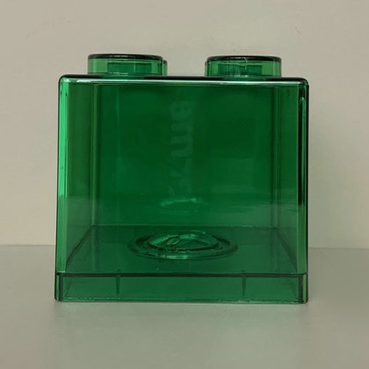 Clear Money Saving Bank Building Block Design Rectangular Transparent Coin Saving Box for Kids Boys Girls Green 8.9x8.9x9.2cm / 3.5x3.5x3.6in