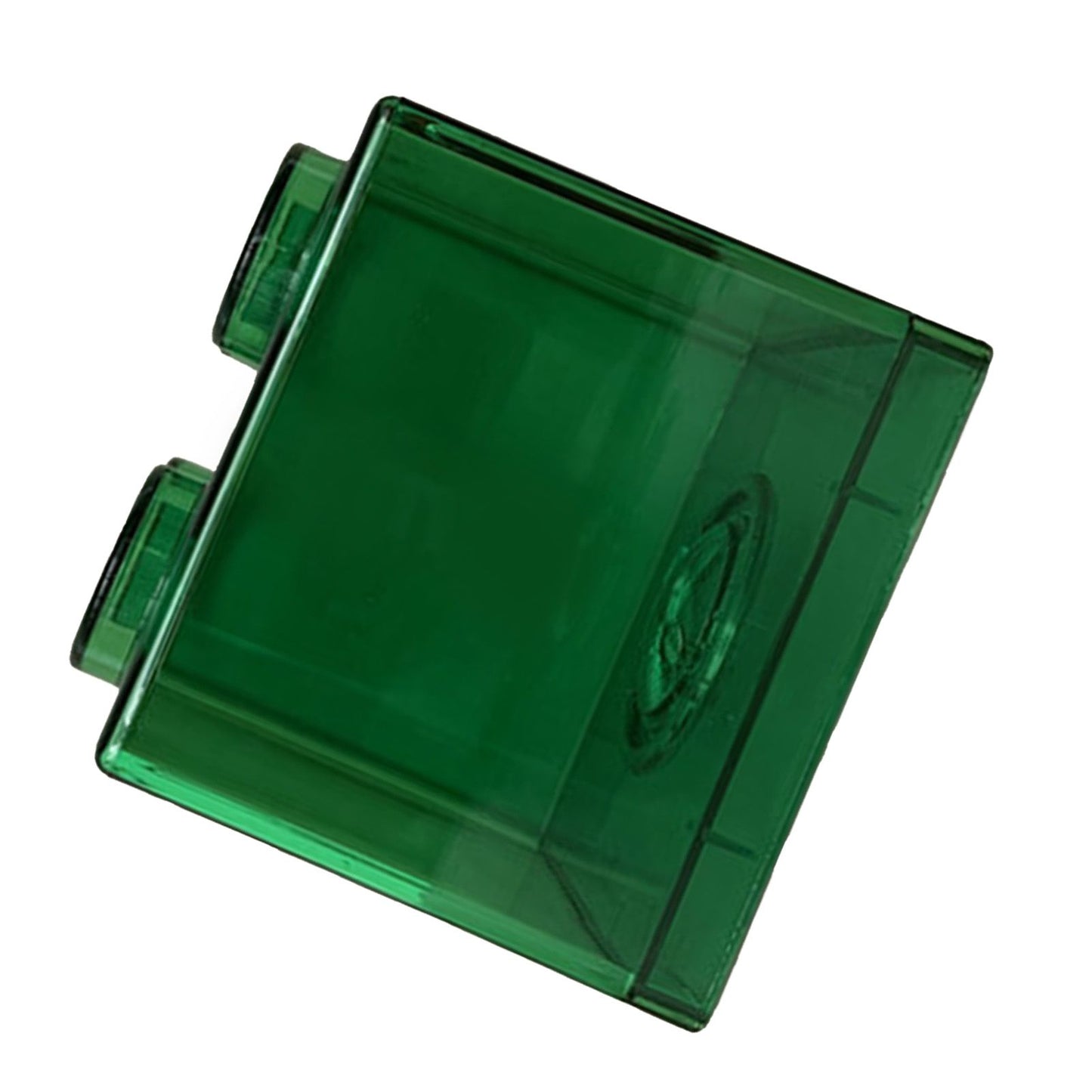 Clear Money Saving Bank Building Block Design Rectangular Transparent Coin Saving Box for Kids Boys Girls Green 8.9x8.9x9.2cm / 3.5x3.5x3.6in