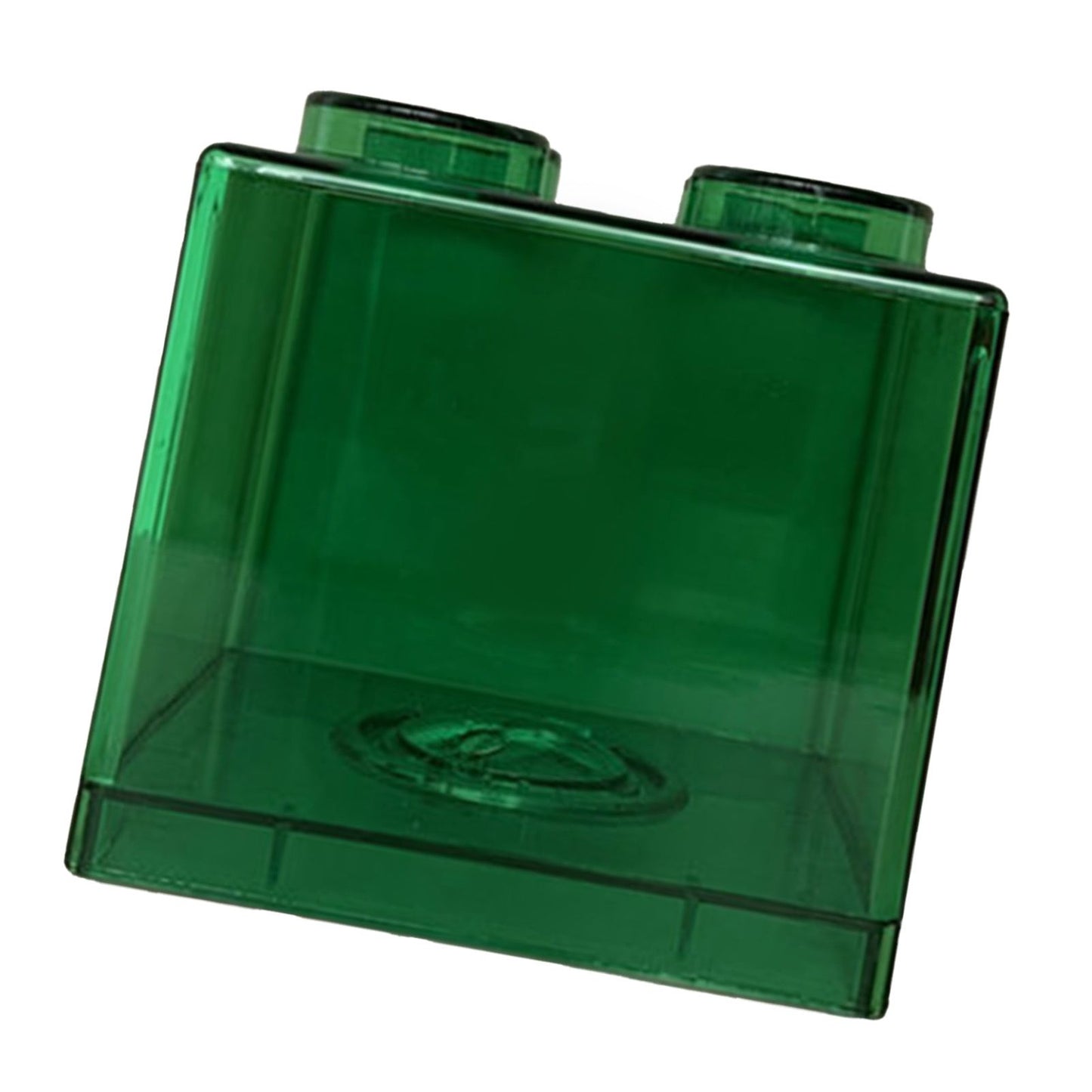 Clear Money Saving Bank Building Block Design Rectangular Transparent Coin Saving Box for Kids Boys Girls Green 8.9x8.9x9.2cm / 3.5x3.5x3.6in