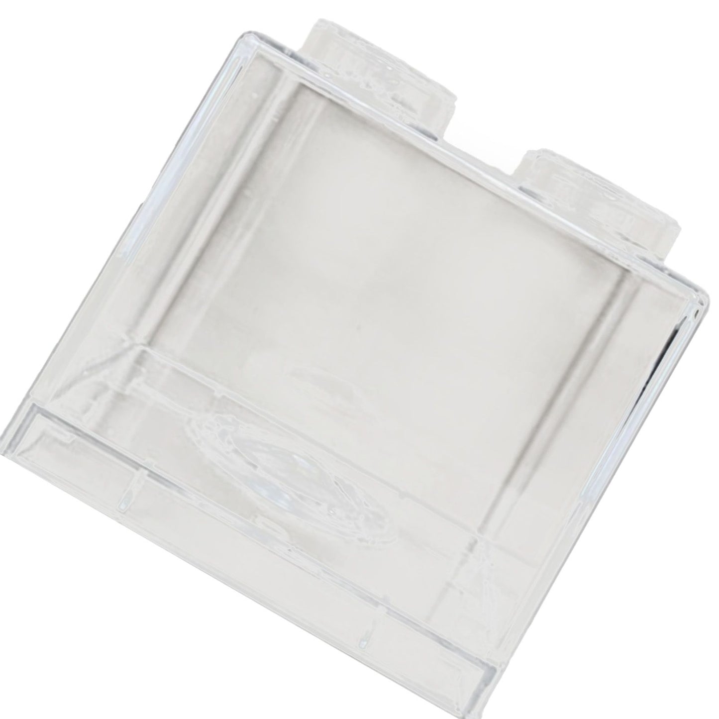 Clear Money Saving Bank Building Block Design Rectangular Transparent Coin Saving Box for Kids Boys Girls White 8.9x8.9x9.2cm / 3.5x3.5x3.6in
