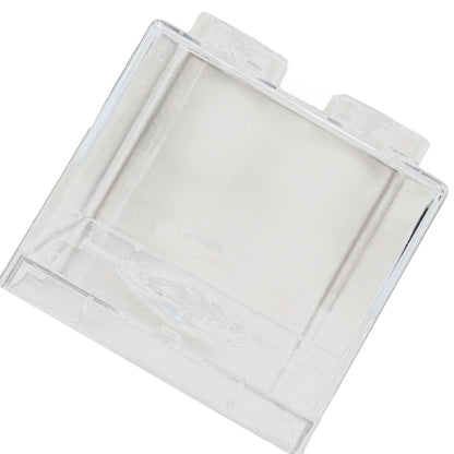 Clear Money Saving Bank Building Block Design Rectangular Transparent Coin Saving Box for Kids Boys Girls White 8.9x8.9x9.2cm / 3.5x3.5x3.6in