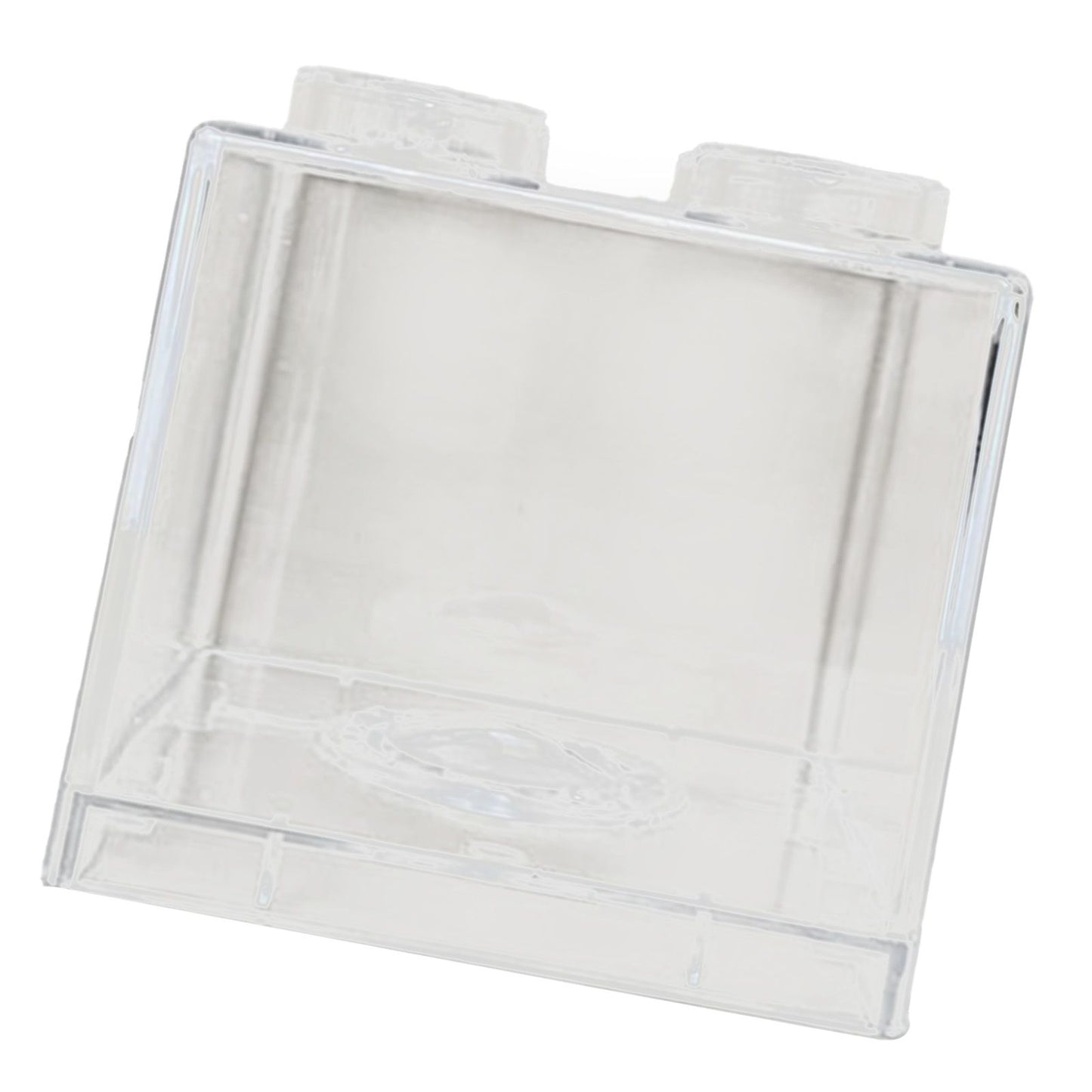 Clear Money Saving Bank Building Block Design Rectangular Transparent Coin Saving Box for Kids Boys Girls White 8.9x8.9x9.2cm / 3.5x3.5x3.6in
