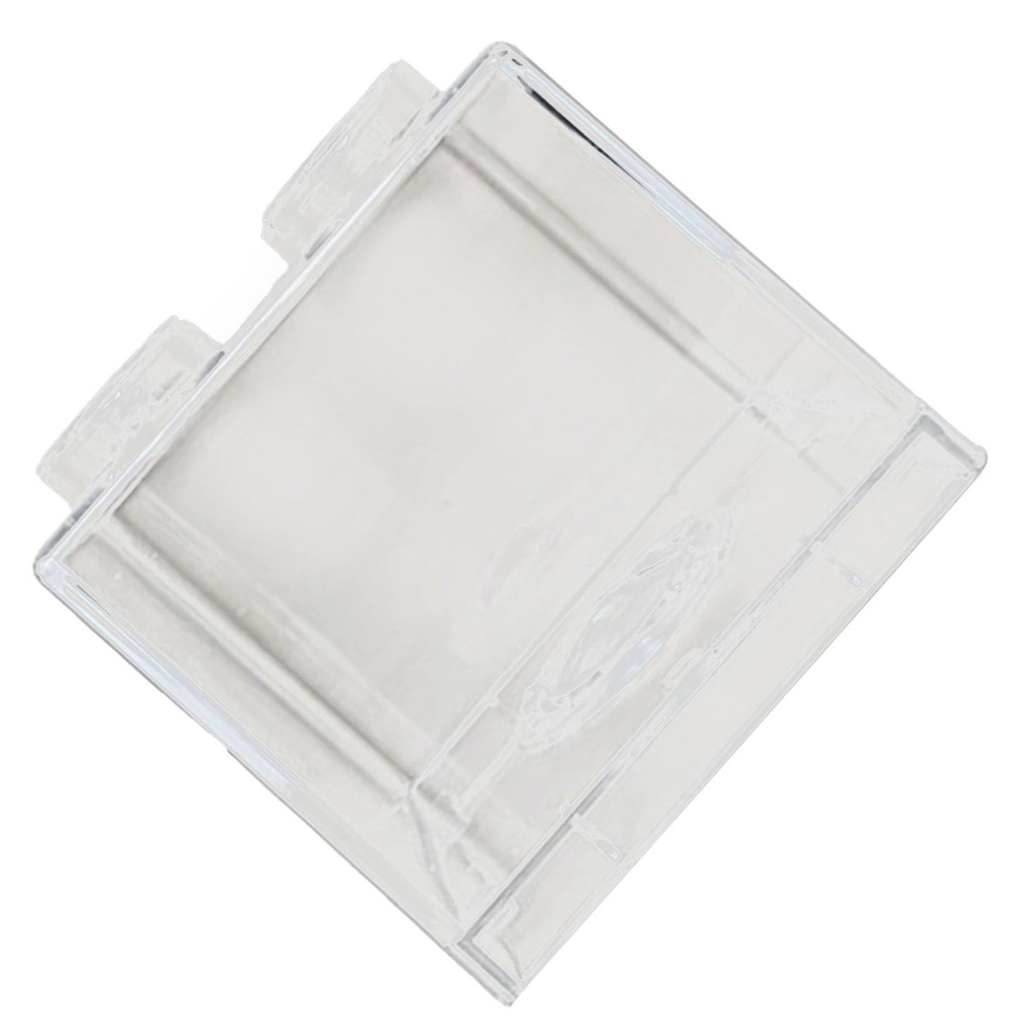 Clear Money Saving Bank Building Block Design Rectangular Transparent Coin Saving Box for Kids Boys Girls White 8.9x8.9x9.2cm / 3.5x3.5x3.6in