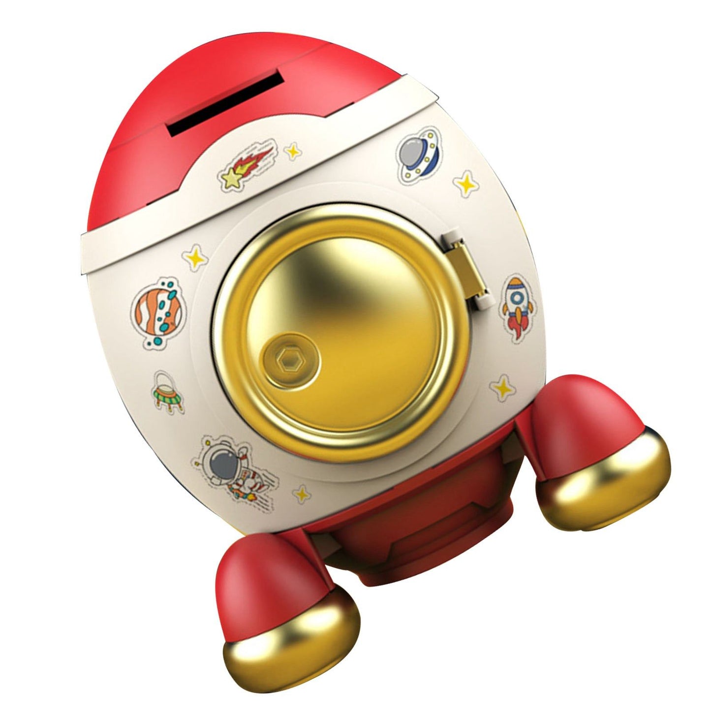 Cartoon Style Space Rocket Piggy Bank Money Bank Money Saving Jar Boys Girls Gift Romantic Pink Gold