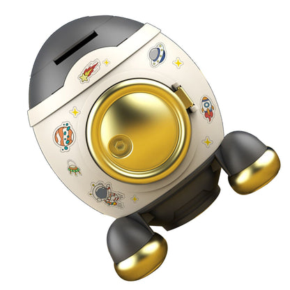 Cartoon Style Space Rocket Piggy Bank Money Bank Money Saving Jar Boys Girls Gift Luxurious Grey Gold