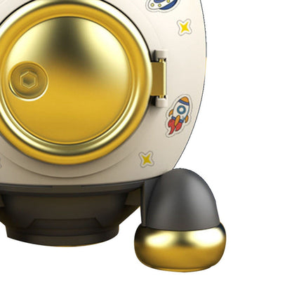 Cartoon Style Space Rocket Piggy Bank Money Bank Money Saving Jar Boys Girls Gift Luxurious Grey Gold