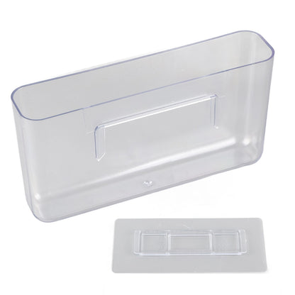 Adhesive Storage Bin Transparent Plastic Wall Mounted Floating Storage Holder Desk Organizer for Bedroom Bathroom L