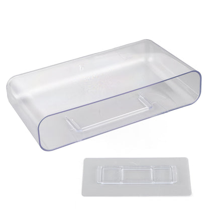 Adhesive Storage Bin Transparent Plastic Wall Mounted Floating Storage Holder Desk Organizer for Bedroom Bathroom L