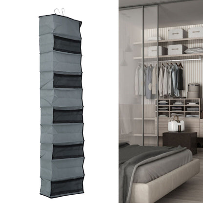 10 Layers Wardrobe Hanging Storage Bag Strong Load Bearing Multilayer Hanging Storage Bag for Shoes Hat Underwear