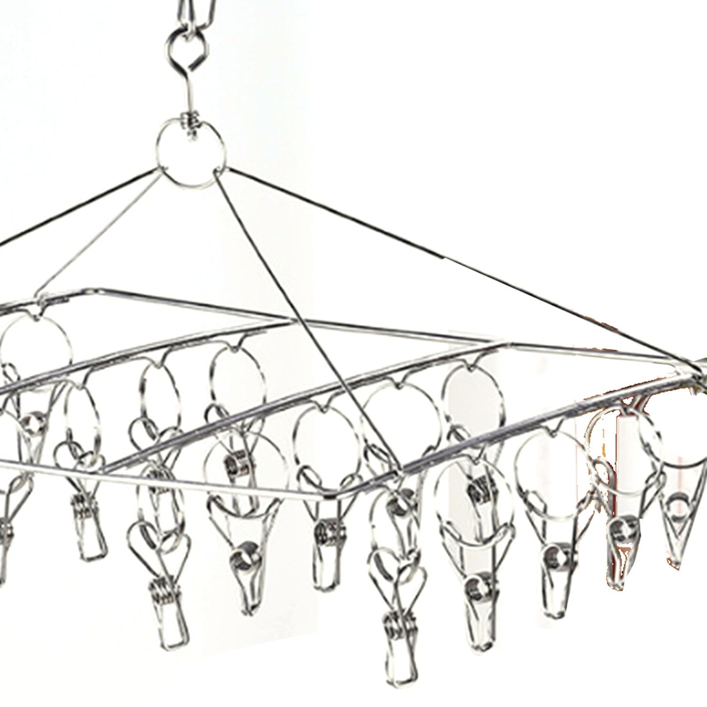 Clothes Drying Hanger Stainless Steel Multi Clip Laundry Drip Hanging Rack for Underwear Socks Hat Square