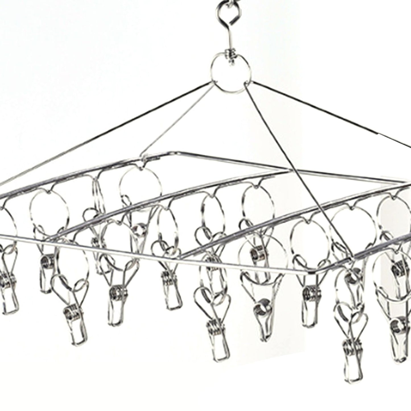 Clothes Drying Hanger Stainless Steel Multi Clip Laundry Drip Hanging Rack for Underwear Socks Hat Square