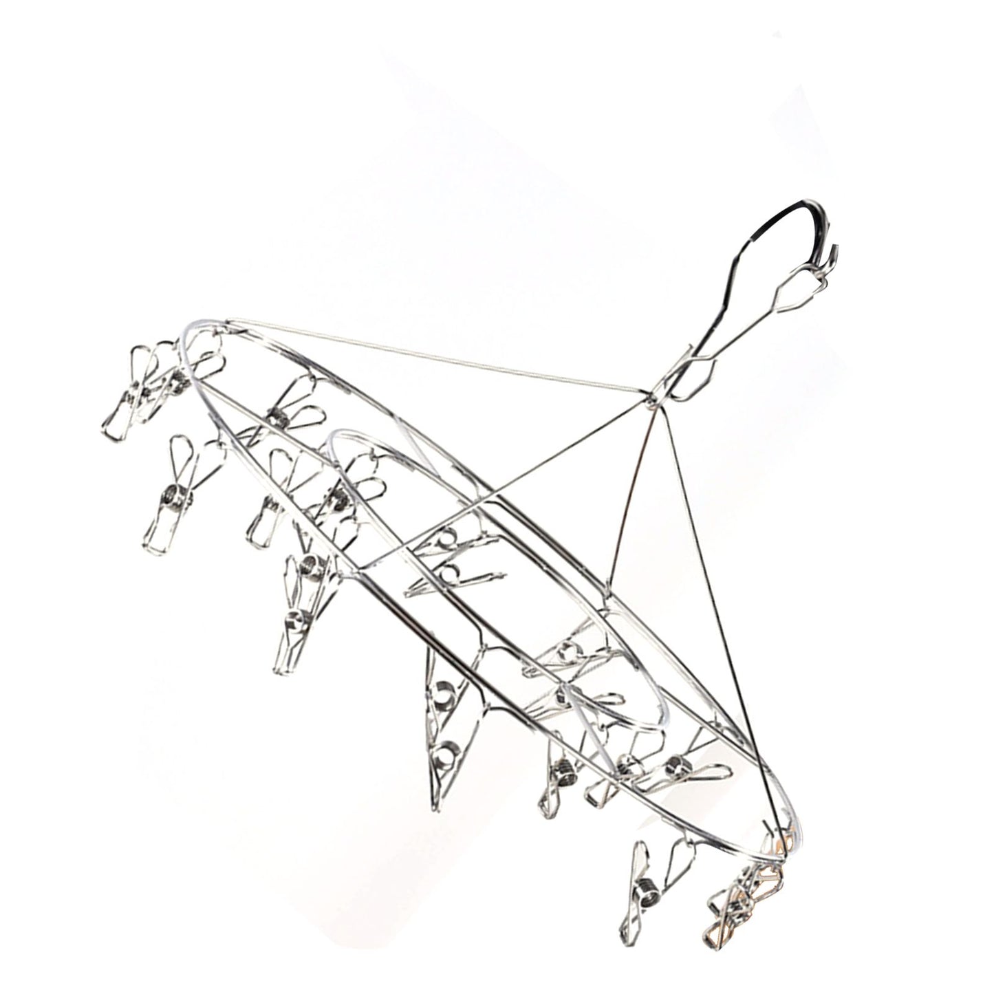 Clothes Drying Hanger Stainless Steel Multi Clip Laundry Drip Hanging Rack for Underwear Socks Hat No Loop Round