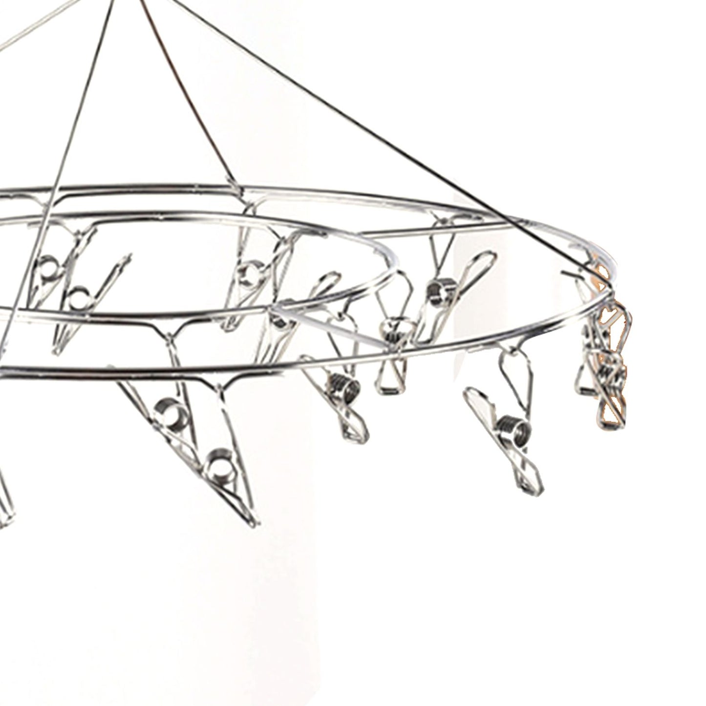 Clothes Drying Hanger Stainless Steel Multi Clip Laundry Drip Hanging Rack for Underwear Socks Hat No Loop Round