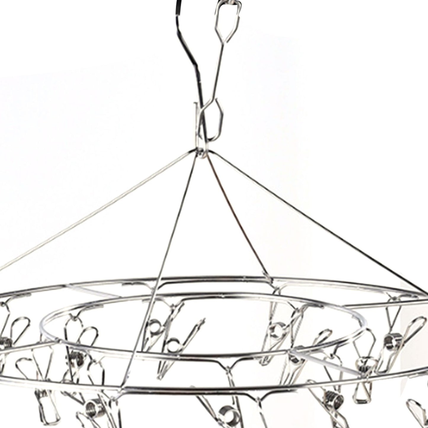 Clothes Drying Hanger Stainless Steel Multi Clip Laundry Drip Hanging Rack for Underwear Socks Hat No Loop Round