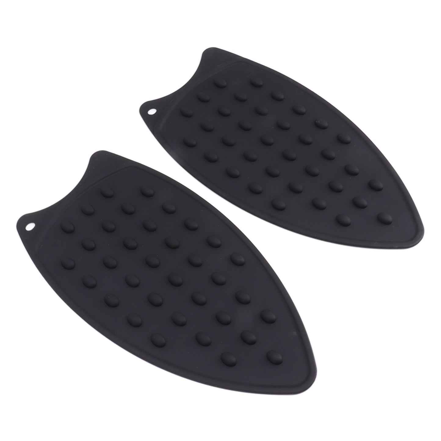 2Pcs Silicone Iron Rest Pad Durable Impact Resistant Heat Resistant Iron Mat for Ironing Boards Irons Black