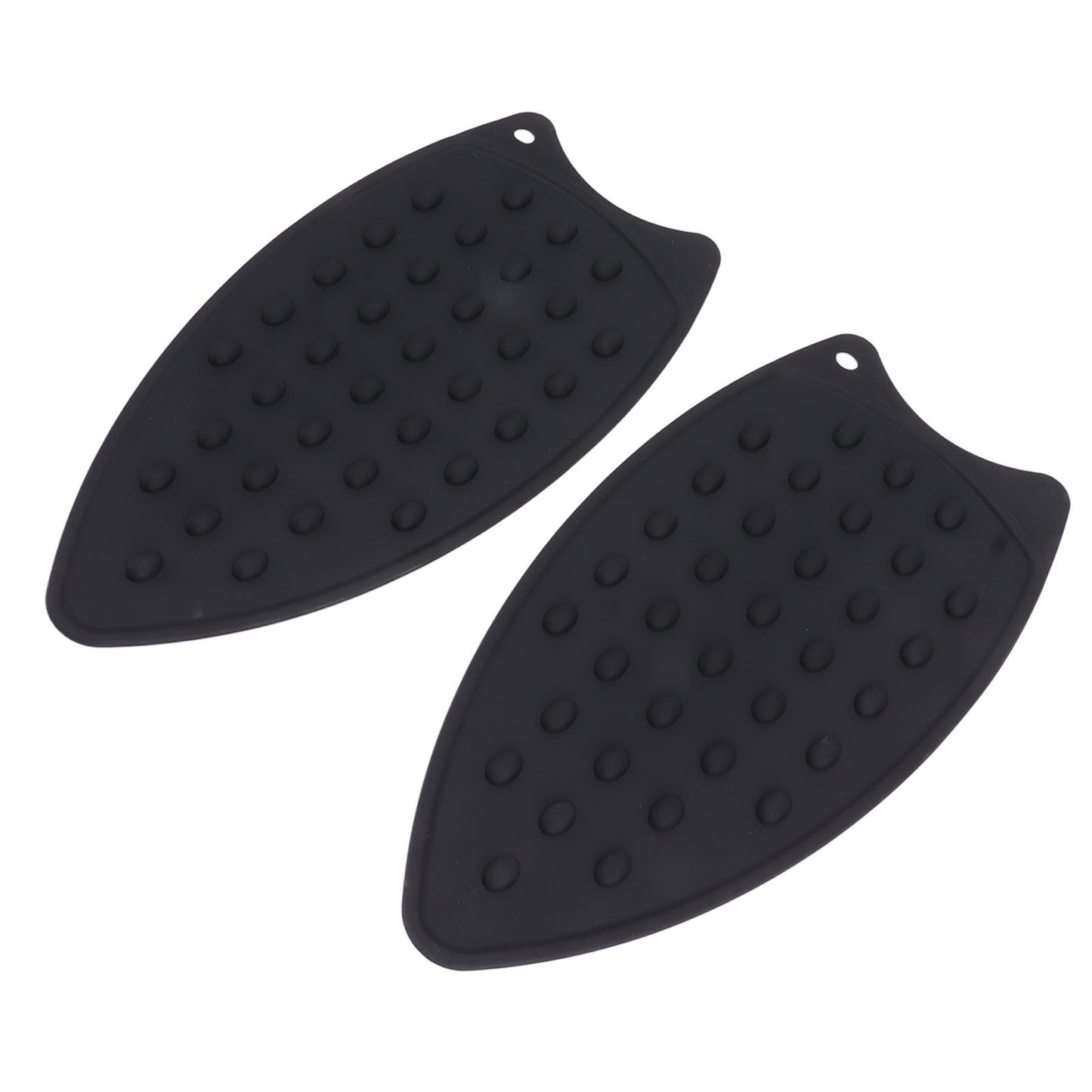 2Pcs Silicone Iron Rest Pad Durable Impact Resistant Heat Resistant Iron Mat for Ironing Boards Irons Black