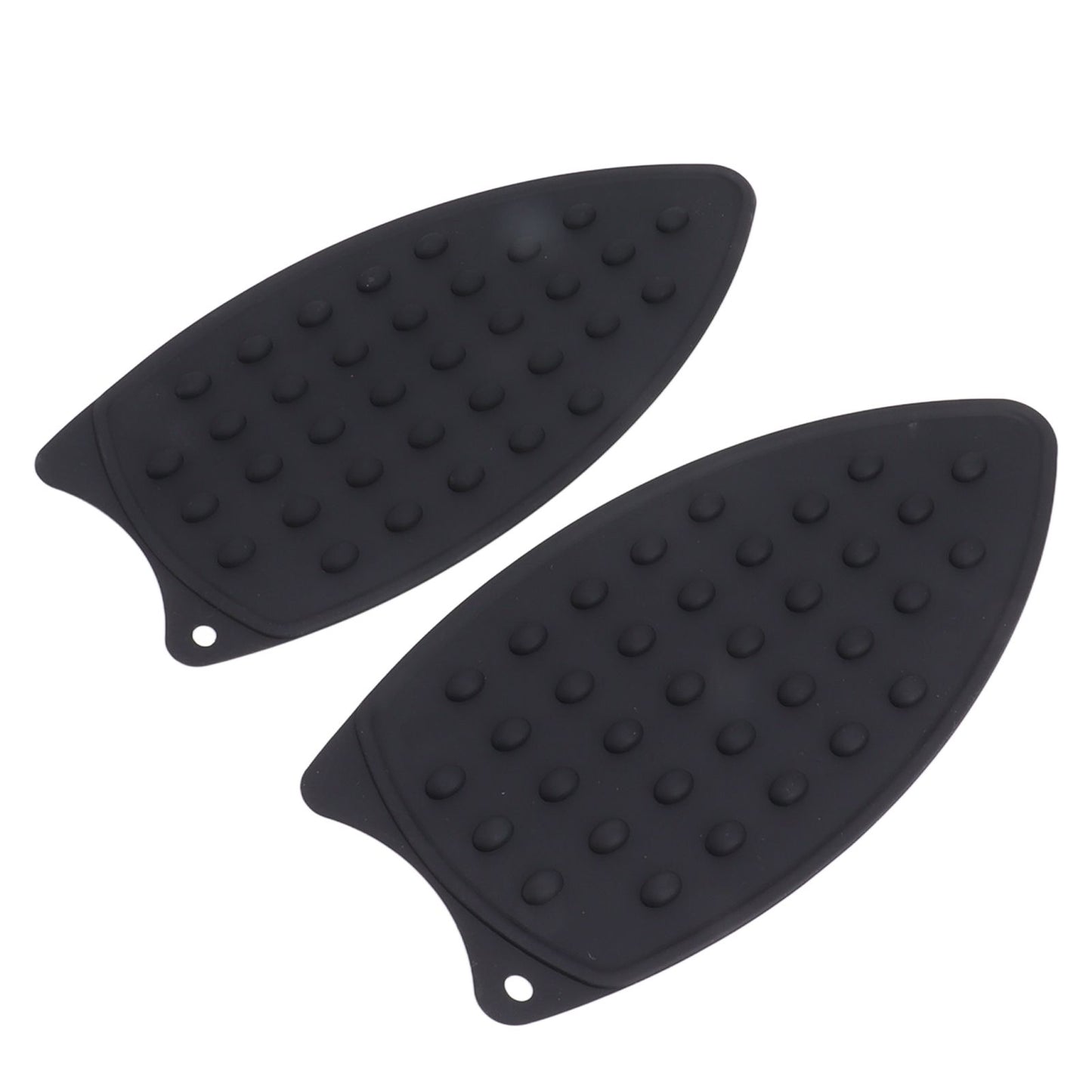 2Pcs Silicone Iron Rest Pad Durable Impact Resistant Heat Resistant Iron Mat for Ironing Boards Irons Black