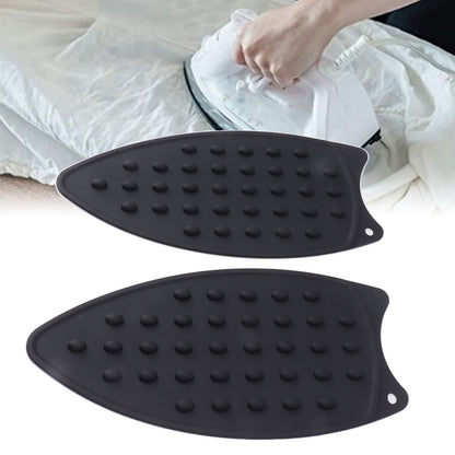 2Pcs Silicone Iron Rest Pad Durable Impact Resistant Heat Resistant Iron Mat for Ironing Boards Irons Black