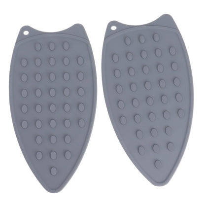 2Pcs Silicone Iron Rest Pad Durable Impact Resistant Heat Resistant Iron Mat for Ironing Boards Irons Gray