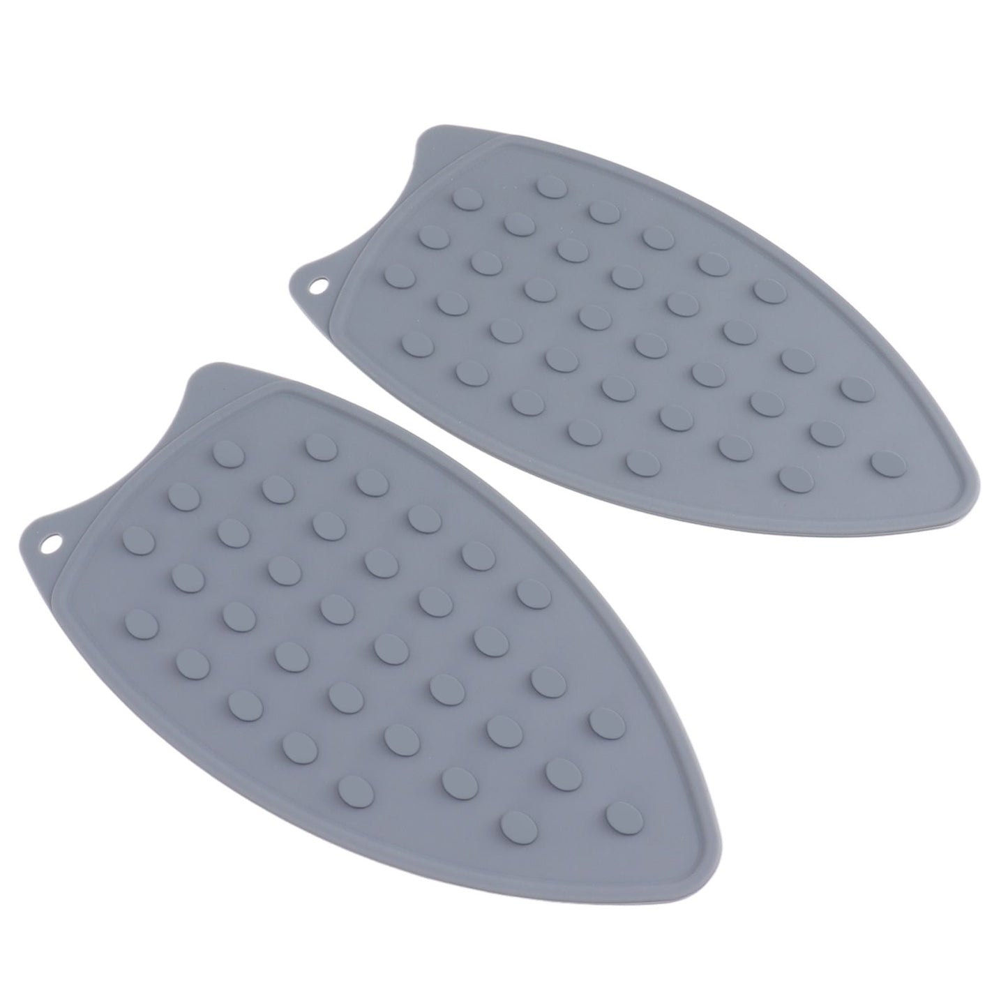 2Pcs Silicone Iron Rest Pad Durable Impact Resistant Heat Resistant Iron Mat for Ironing Boards Irons Gray