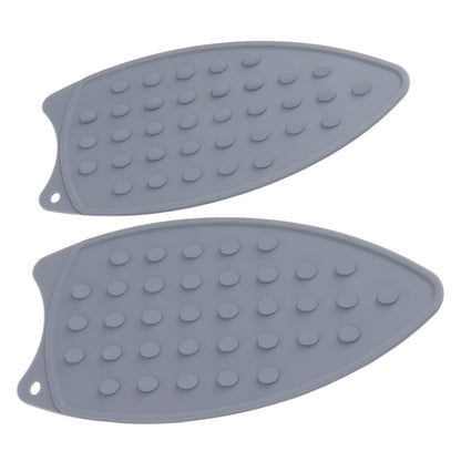 2Pcs Silicone Iron Rest Pad Durable Impact Resistant Heat Resistant Iron Mat for Ironing Boards Irons Gray