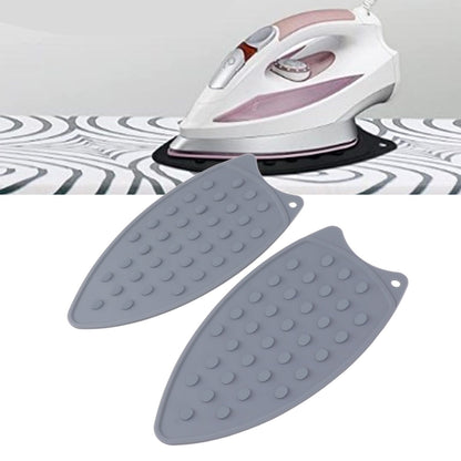 2Pcs Silicone Iron Rest Pad Durable Impact Resistant Heat Resistant Iron Mat for Ironing Boards Irons Gray