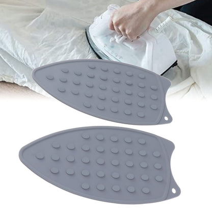 2Pcs Silicone Iron Rest Pad Durable Impact Resistant Heat Resistant Iron Mat for Ironing Boards Irons Gray