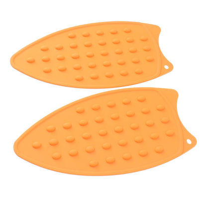 2Pcs Silicone Iron Rest Pad Durable Impact Resistant Heat Resistant Iron Mat for Ironing Boards Irons Orange