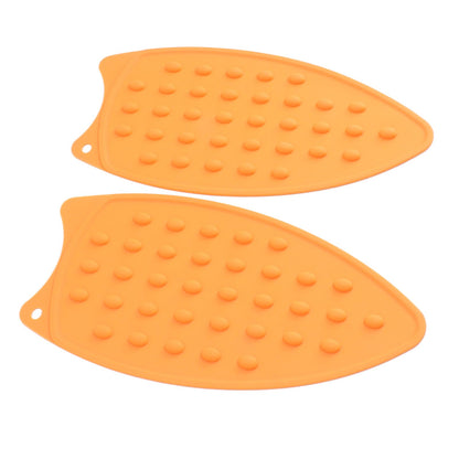 2Pcs Silicone Iron Rest Pad Durable Impact Resistant Heat Resistant Iron Mat for Ironing Boards Irons Orange