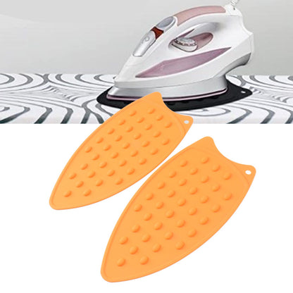 2Pcs Silicone Iron Rest Pad Durable Impact Resistant Heat Resistant Iron Mat for Ironing Boards Irons Orange