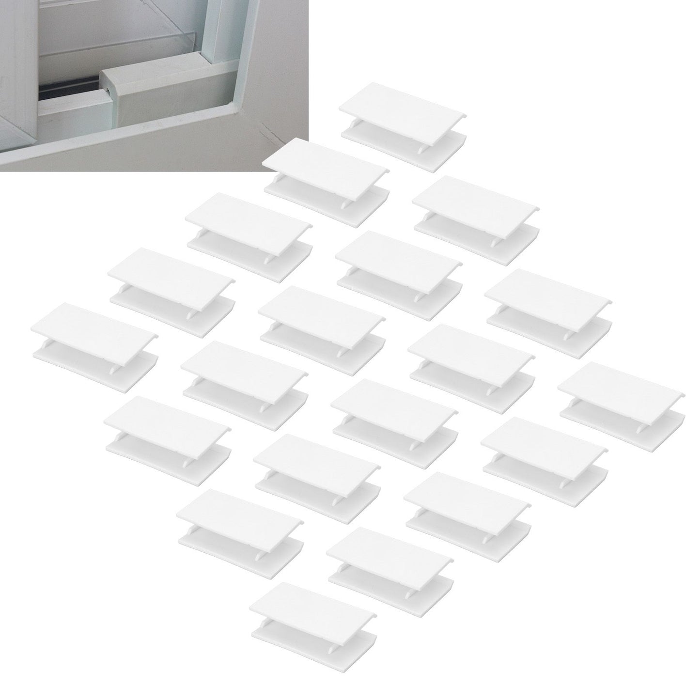 20Pcs Sliding Door Window Lock Stop Block Plastic Limit Safe Non Collision Accessories Long