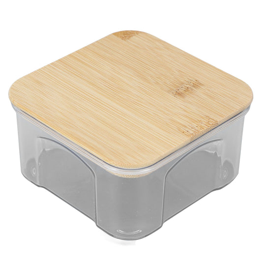 Airtight Food Storage Container Clear Food Storage Jar with Bamboo Lid for Noodles Flour Cereal Rice Tea Coffee Beans 450ml 10.7x5.7cm / 4.2x2.2in