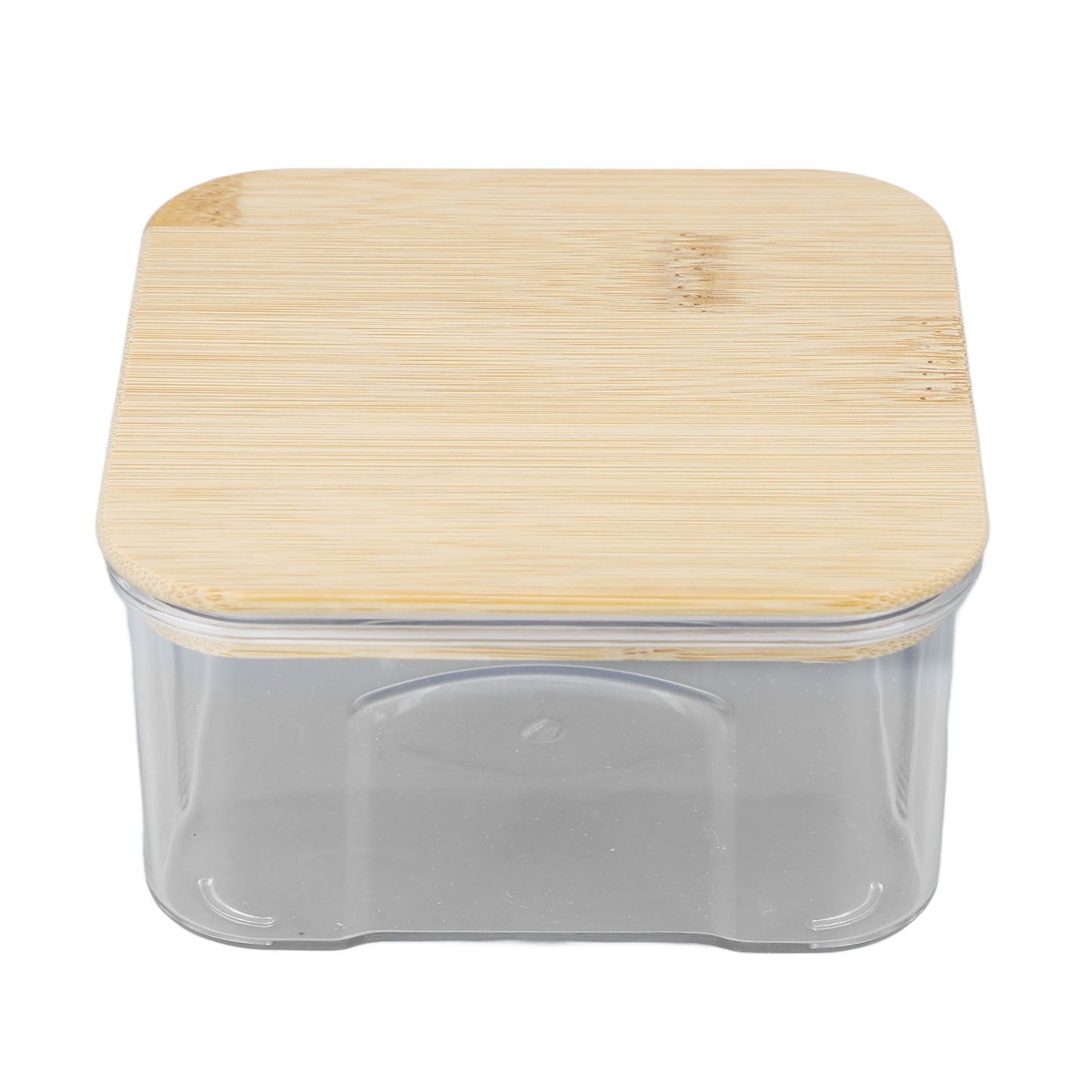 Airtight Food Storage Container Clear Food Storage Jar with Bamboo Lid for Noodles Flour Cereal Rice Tea Coffee Beans 450ml 10.7x5.7cm / 4.2x2.2in