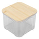 Airtight Food Storage Container Clear Food Storage Jar with Bamboo Lid for Noodles Flour Cereal Rice Tea Coffee Beans 650ml 10.7x8.2cm / 4.2x3.2in