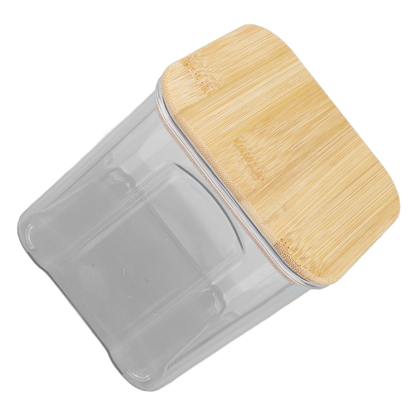 Airtight Food Storage Container Clear Food Storage Jar with Bamboo Lid for Noodles Flour Cereal Rice Tea Coffee Beans 900ml 10.7x11cm / 4.2x4.3in