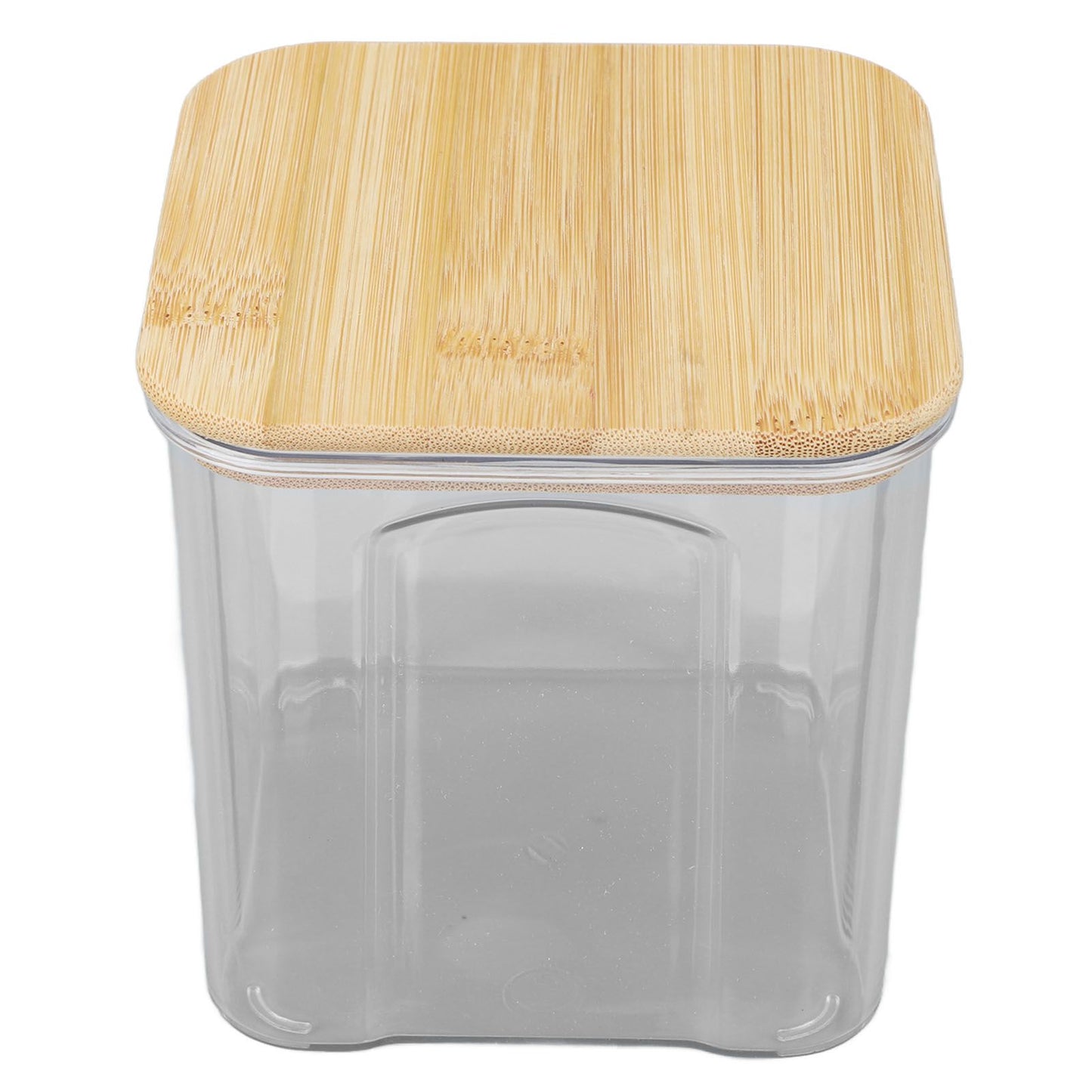 Airtight Food Storage Container Clear Food Storage Jar with Bamboo Lid for Noodles Flour Cereal Rice Tea Coffee Beans 900ml 10.7x11cm / 4.2x4.3in