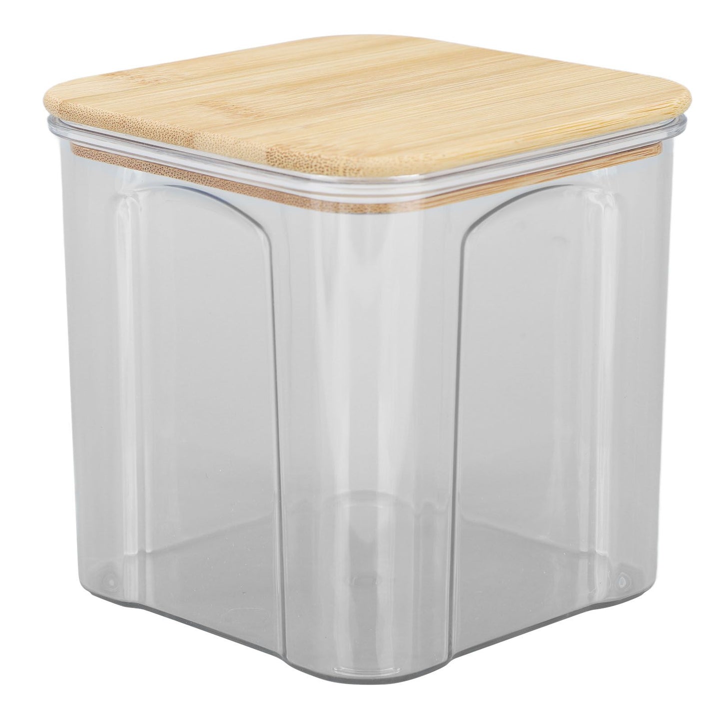 Airtight Food Storage Container Clear Food Storage Jar with Bamboo Lid for Noodles Flour Cereal Rice Tea Coffee Beans 900ml 10.7x11cm / 4.2x4.3in